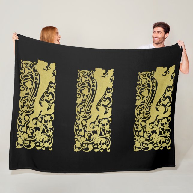 Will Bradley Heraldic Lion Fleecedecke (Beispiel)