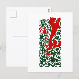 Will Bradley Heraldic Lion Postkarte