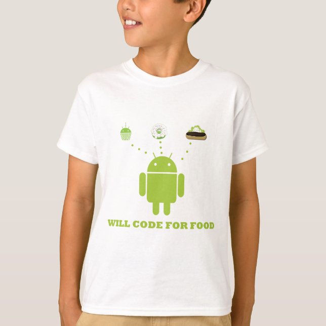Will Code for Food (Android Software Developer) T-Shirt (Vorderseite)