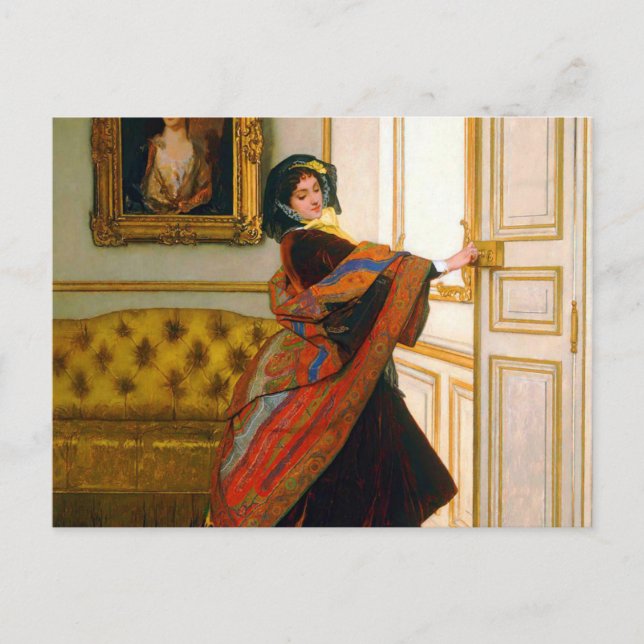 Will du mit mir von Alfred Stevens auszugehen? Postkarte (Vorderseite)