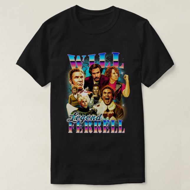 Will Ferrell90er-Bootleg-Design T-Shirt (Design vorne)