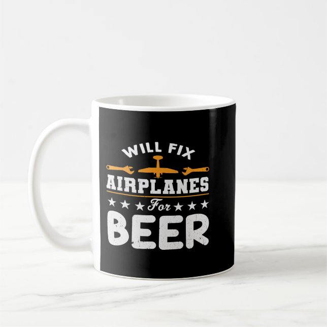 Will Fix Airplanes For Beers Mechanic Engineer Fun Kaffeetasse (Links)