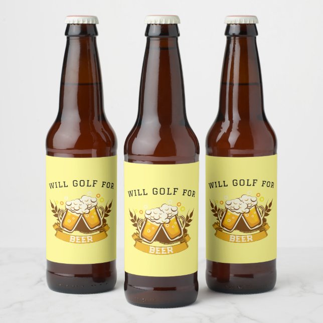 Will GOLF für Bier | anpassbar Bierflaschenetikett (Flaschen)