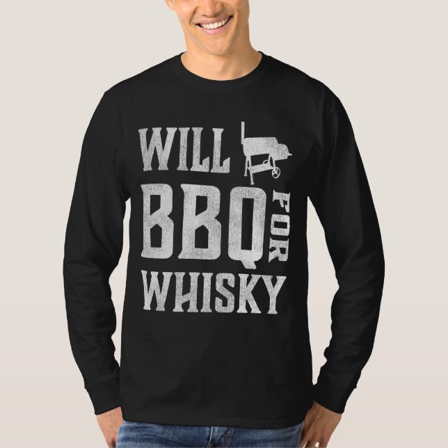 Will GRILLEN for Whisky - Funny Offset Grillmaster T-Shirt (Vorderseite)