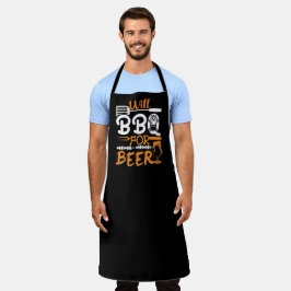 Will GRILLEN für Bier Barbecue große schwarze Schü Schürze