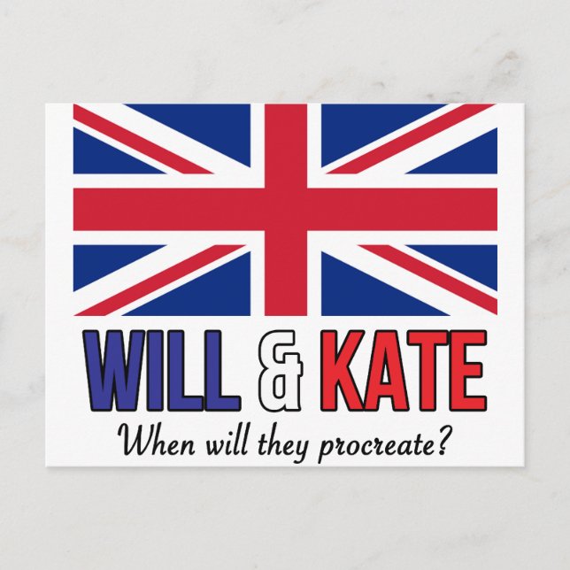 Will & Kate Postkarte (Vorderseite)