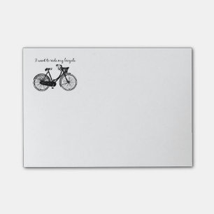 "Will mein Fahrrad fahren" Motivationszitat Post-it Klebezettel