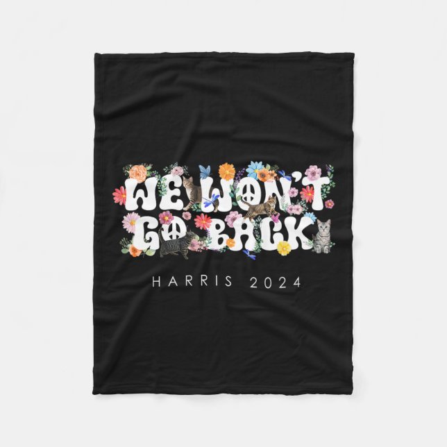Will nicht zurück gehen Harris 2024 Präsidentschaf Fleecedecke (Vorderseite)