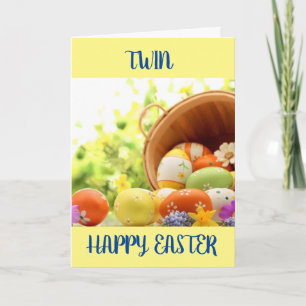 WILL OSTERN *FROH* MEINEN ***ZWILLINGEN*** WÜNSCHE FEIERTAGSKARTE