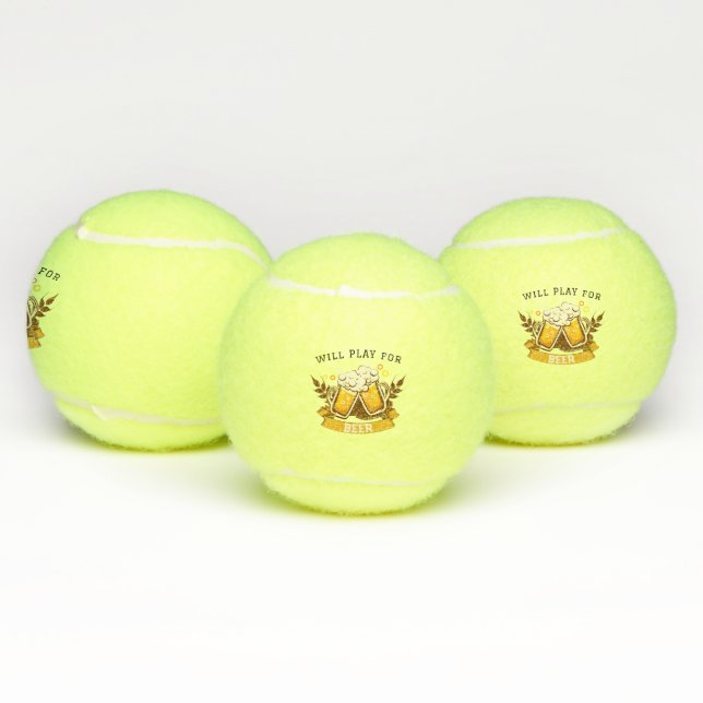 Will PLAY für Bier | anpassbar Tennisbälle (Multi)