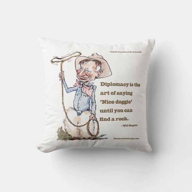 Will Rogers & Quote Kissen (Vorderseite)