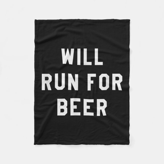 Will Run For Beer Funny Motivational Running Tee  Fleecedecke (Vorderseite)