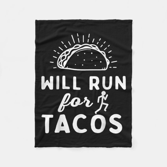 Will Run For Tacos - Motivation Fitness Life  Fleecedecke (Vorderseite)