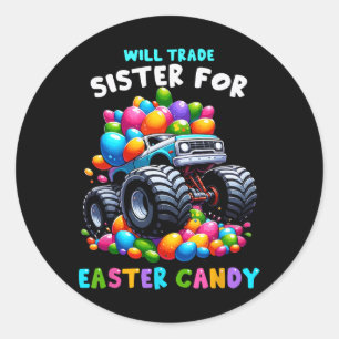 Will Trade Sister Ostercreme I Funny Egg Hun Runder Aufkleber