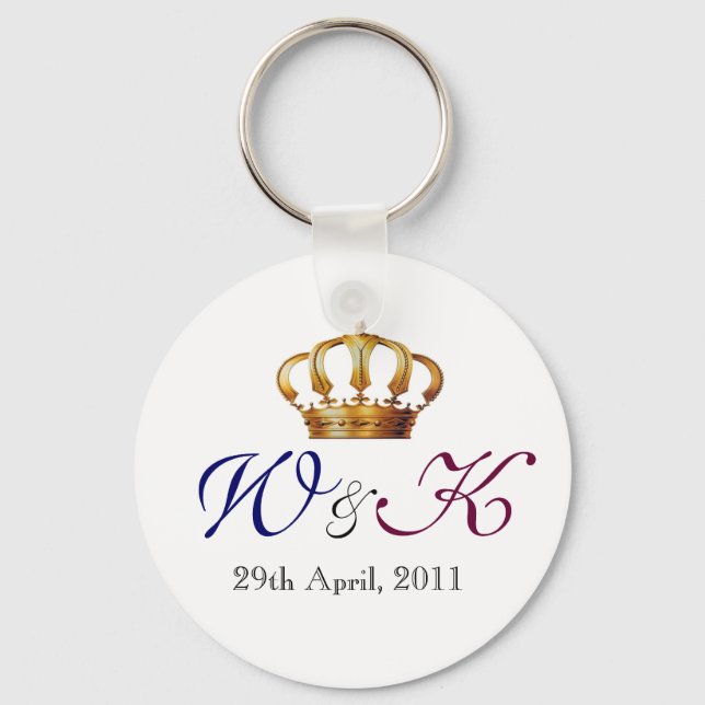 Will und Kate Monogram Keepake Schlüsselanhänger (Vorderseite)