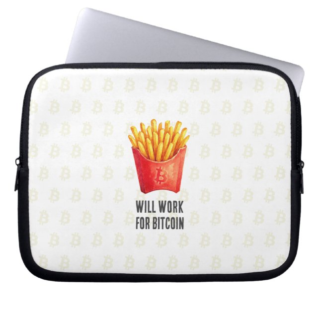 Will Work For Bitcoin (White) Laptopschutzhülle (Vorderseite)