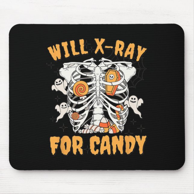 Will Xray für Candy Halloween Radiologe Mousepad (Vorne)