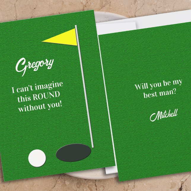 Will You Be My Best Man Golf Green Proposal Cards Einladung (Von Creator hochgeladen)