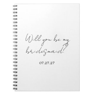 Will You Be My Bridesmaid Custom Cursive Notizblock