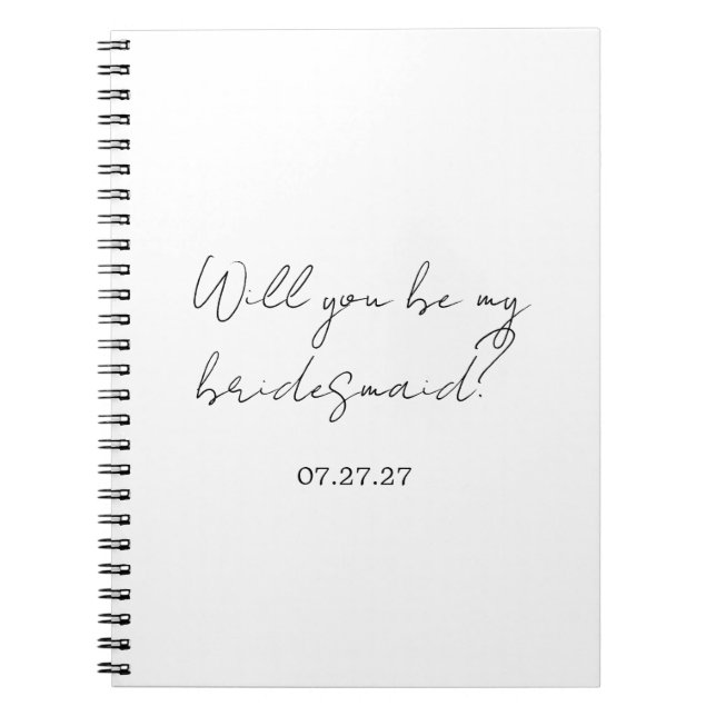 Will You Be My Bridesmaid Custom Cursive Notizblock (Vorderseite)