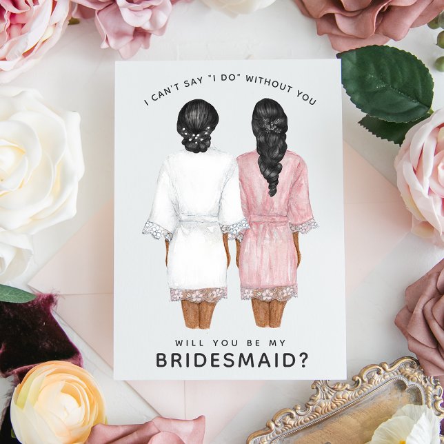 Will You Be My Bridesmaid? Girls in Robes card Einladung (Von Creator hochgeladen)