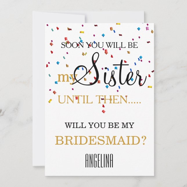 Will you be my bridesmaid? invitation einladung (Vorderseite)
