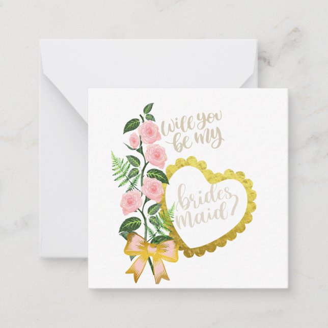 Will you be my Bridesmaid Mitteilungskarte (Vorderseite)