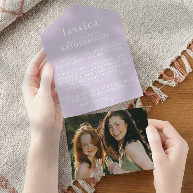 Will You Be My Bridesmaid Proposal Letter Photo All In One Einladung (Pop the question to your bridal party with this Will You Be My Bridesmaid Proposal Letter!)