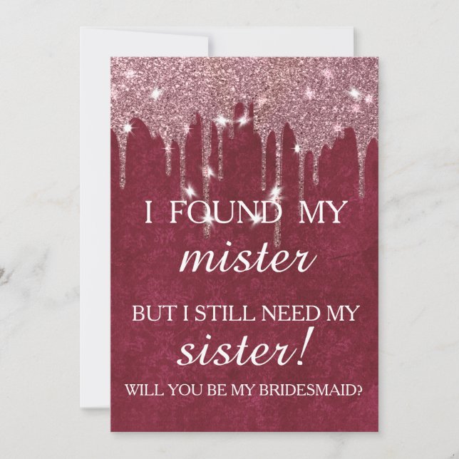 Will you be my bridesmaid? Rose Gold Dripping Invi Einladung (Vorderseite)