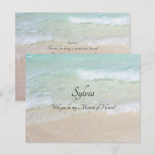 Will You Be My Custom Bridal Party Beach Note Einladung (Vorne/Hinten)