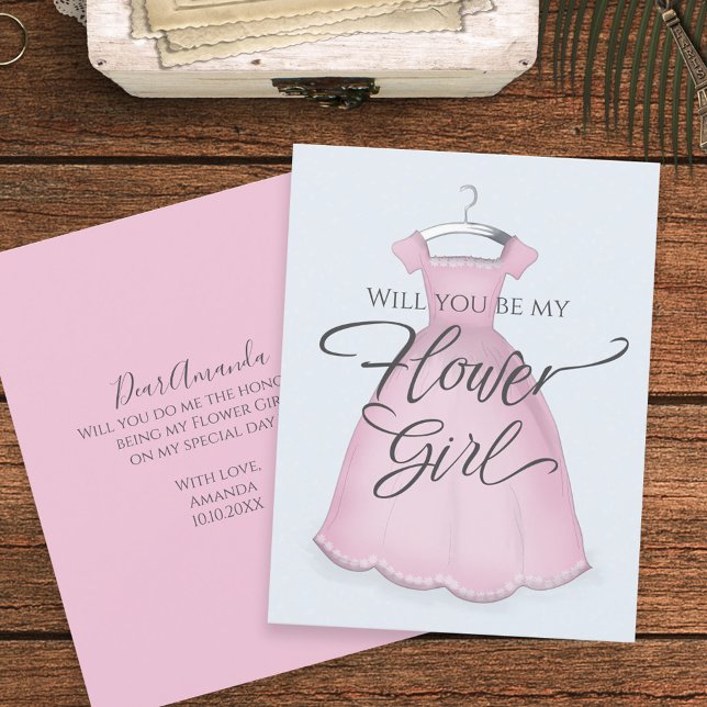 Will you be my Flower Girl Vorschlag Pretty Pink Karte (Von Creator hochgeladen)