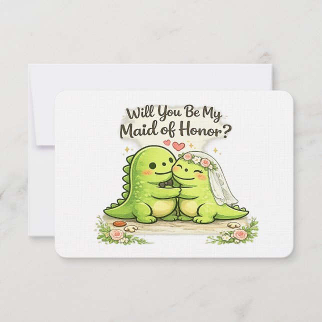 Will you be my maid of honor bridal party proposal einladung (Vorderseite)