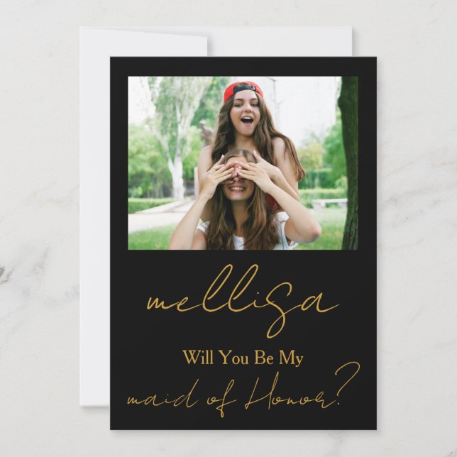 Will You Be My Maid of Honor Simple Photo  Einladung (Vorderseite)