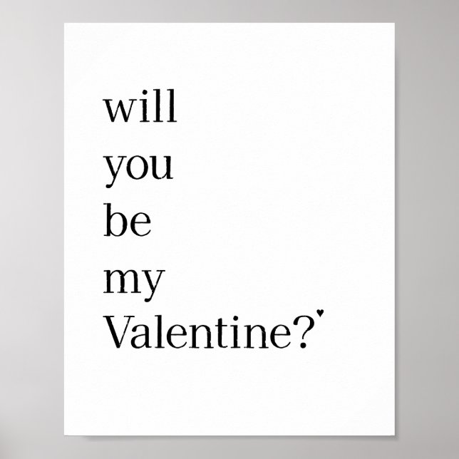 Will you be my Valentine? - poster (Vorne)
