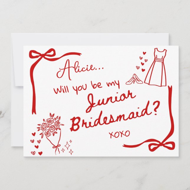 Will you be our Junior Bridesmaid Card Invitation (Devant)