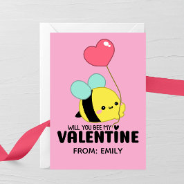 Will You Bee My Valentine Kids Card Mitteilungskarte