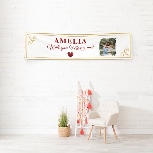 Will you marry me Heart Romantic Proposal Photo Banner (InSitu)