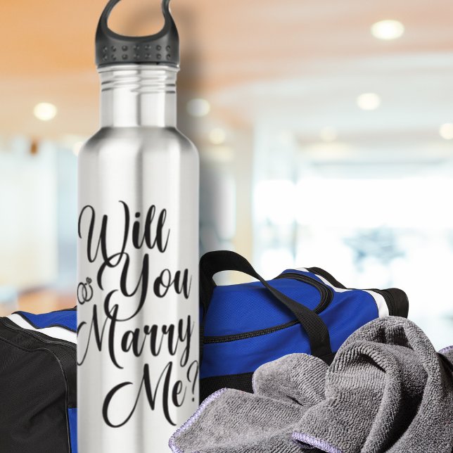 Will You Marry Me - Marriage Proposal  Edelstahlflasche (Will You Marry Me? Stainless Steel Water Bottle - Engagement Marriage Proposal Idea)