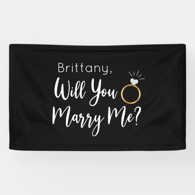 Will you Marry Me Proposal Sign banner backdrop (Horizontal)