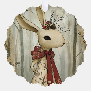 Willa das Kaninchen Woodland Whimsy Ornament Karte