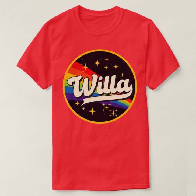 Willa Rainbow in Space Vintag Style T-Shirt (Design vorne)
