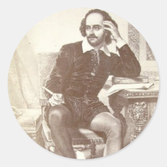 Willaim Shakespeare Runder Aufkleber (Vorderseite)