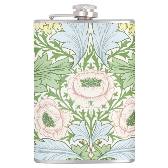 Willam Morris Myrtle Garden Floral Classic Flachmann (Vorderseite)