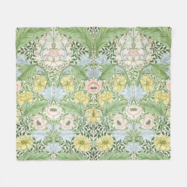 Willam Morris Myrtle Garden Floral Classic Fleecedecke (Vorderseite (Horizontal))