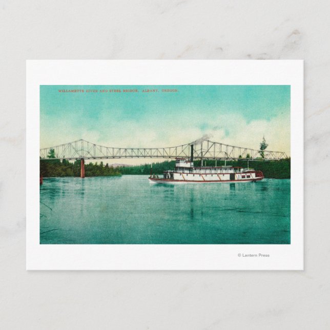 Willamette River and Steel Bridge in Albany Postkarte (Vorderseite)