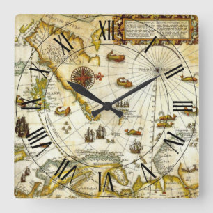 Willem Barentsz~Navigator~Cartographer~Arctic~ Quadratische Wanduhr