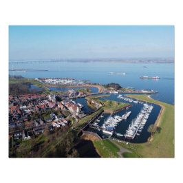 Willemstad Nederland drone overzicht. Poster