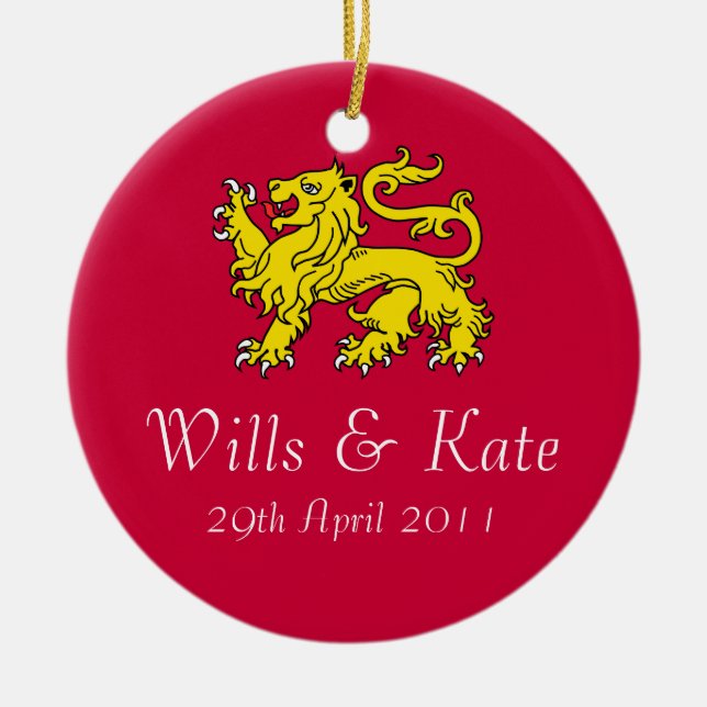 Willen und Kate königliche Hochzeits-Verzierung Keramikornament (Vorne)