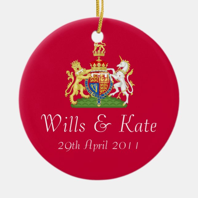 Willen und Kate königliche Keramik Ornament (Vorne)