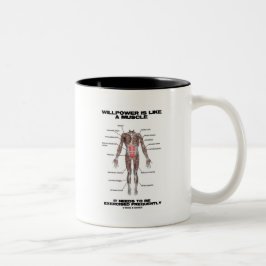 Willenskraft ist wie ein Muskel ausgeübt werden mu Zweifarbige Tasse